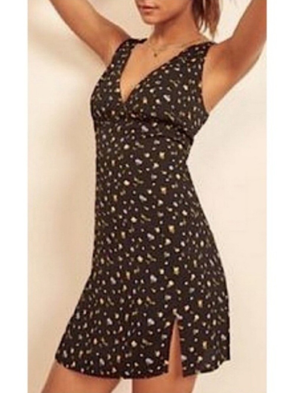 Reformation Gianni Mini Dress in Posie Periwinkle Floral Size M Festival